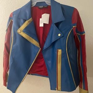 The Marvels Captain Marvel Her Universe Disney Faux Leather Jacket Marvel